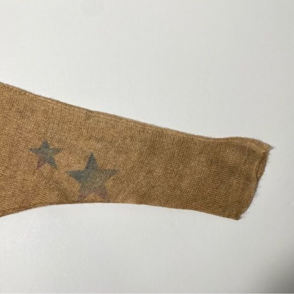 Marisma Made In Italy Wool Blend Knit Sweater Tan W/ Stars Women's One Size - Picture 4 of 13
